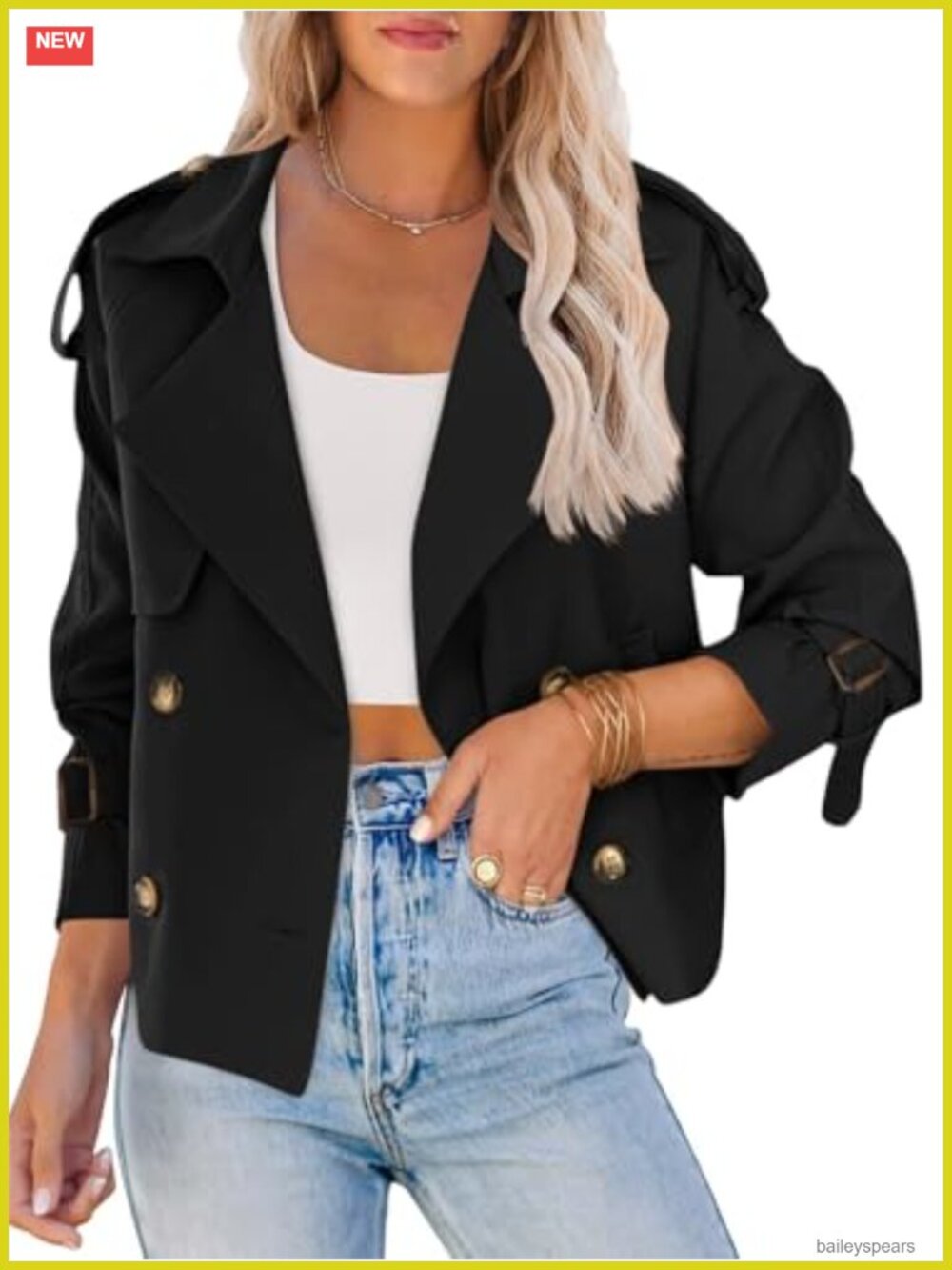 Double Breasted Crop Trench Coat Short Cropped Jacket